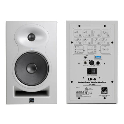 Kali Audio LP-6 V2 White Par | Monitores Activos de Estudio de Campo Cercano 6.5”