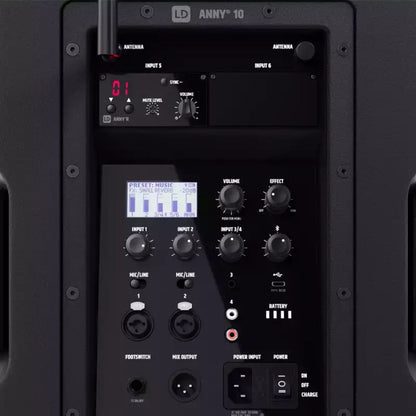 LD Systems ANNY® 10 HHD B6 | Altavoz Portátil Bluetooth® 10" con Batería + Mezclador + Micrófono Inalámbrico