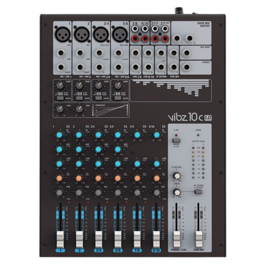 LD Systems VIBZ 10 C | Consola Analógica Profesional de 10 Canales con Compresor