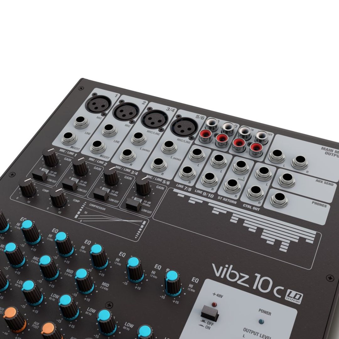 LD Systems VIBZ 10 C | Consola Analógica Profesional de 10 Canales con Compresor