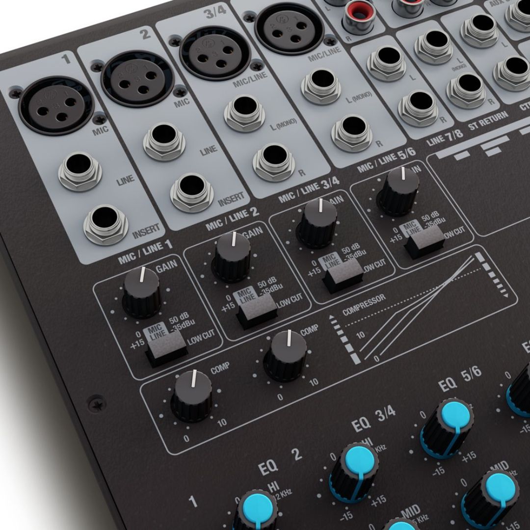 LD Systems VIBZ 8 DC | Consola Analógica Profesional de 8 Canales con Efectos y Compresor