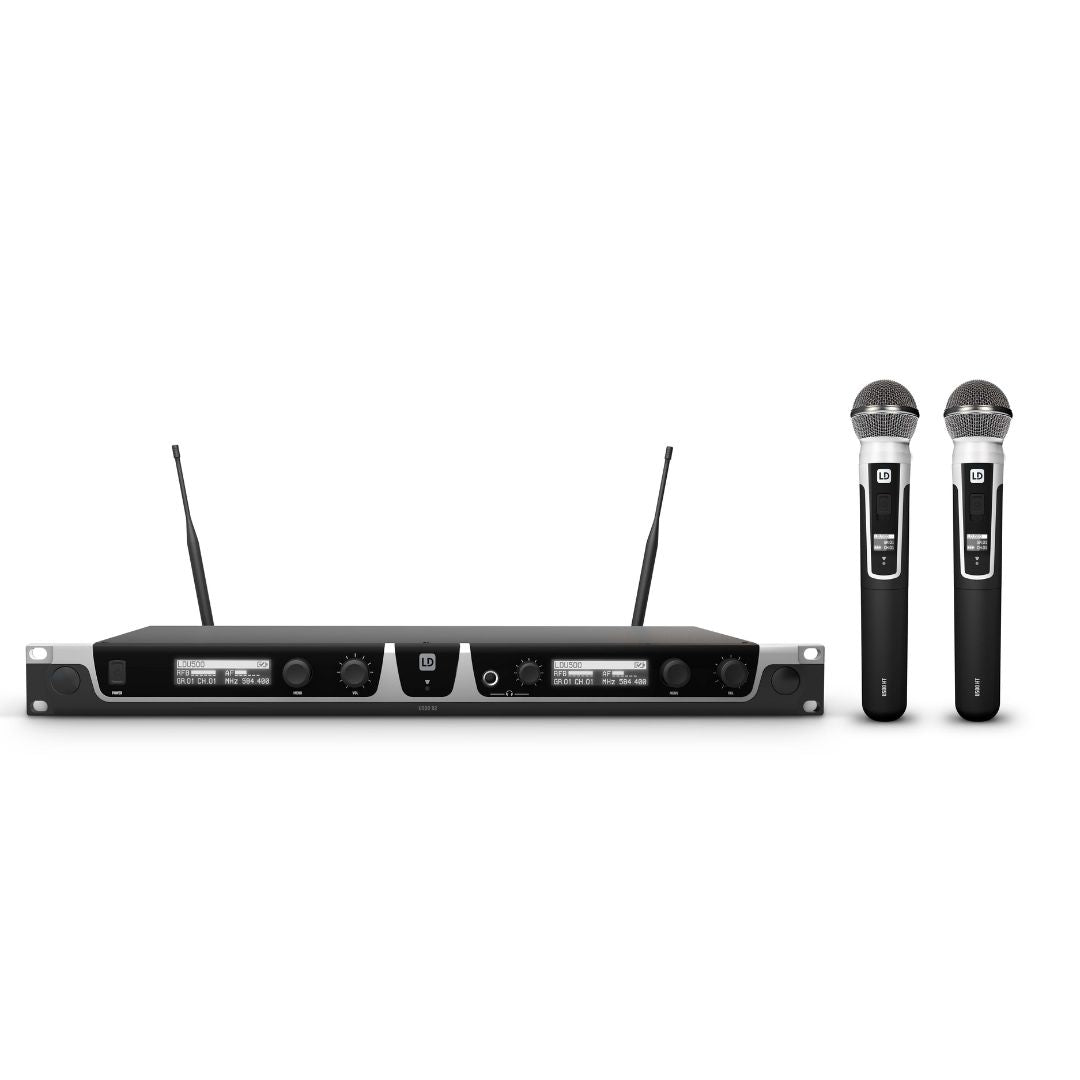 LD Systems LDU506HHD2 | Sistema Doble de Micrófonos Inalámbricos Profesionales True Diversity UHF