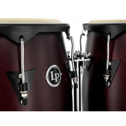 LP 647NY-DW City Series Congas 11” & 12” + Soporte Doble | Latin Percussion (Dark Wine – Made in USA)