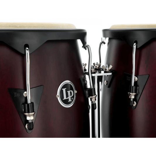 LP 647NY-DW City Series Congas 11” & 12” + Soporte Doble | Latin Percussion (Dark Wine – Made in USA)