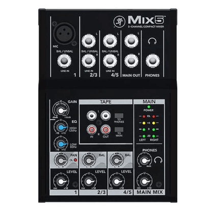 Mackie MACKIE MIX5 | Consola Compacta de 5 Canales Mezcla Estéreo