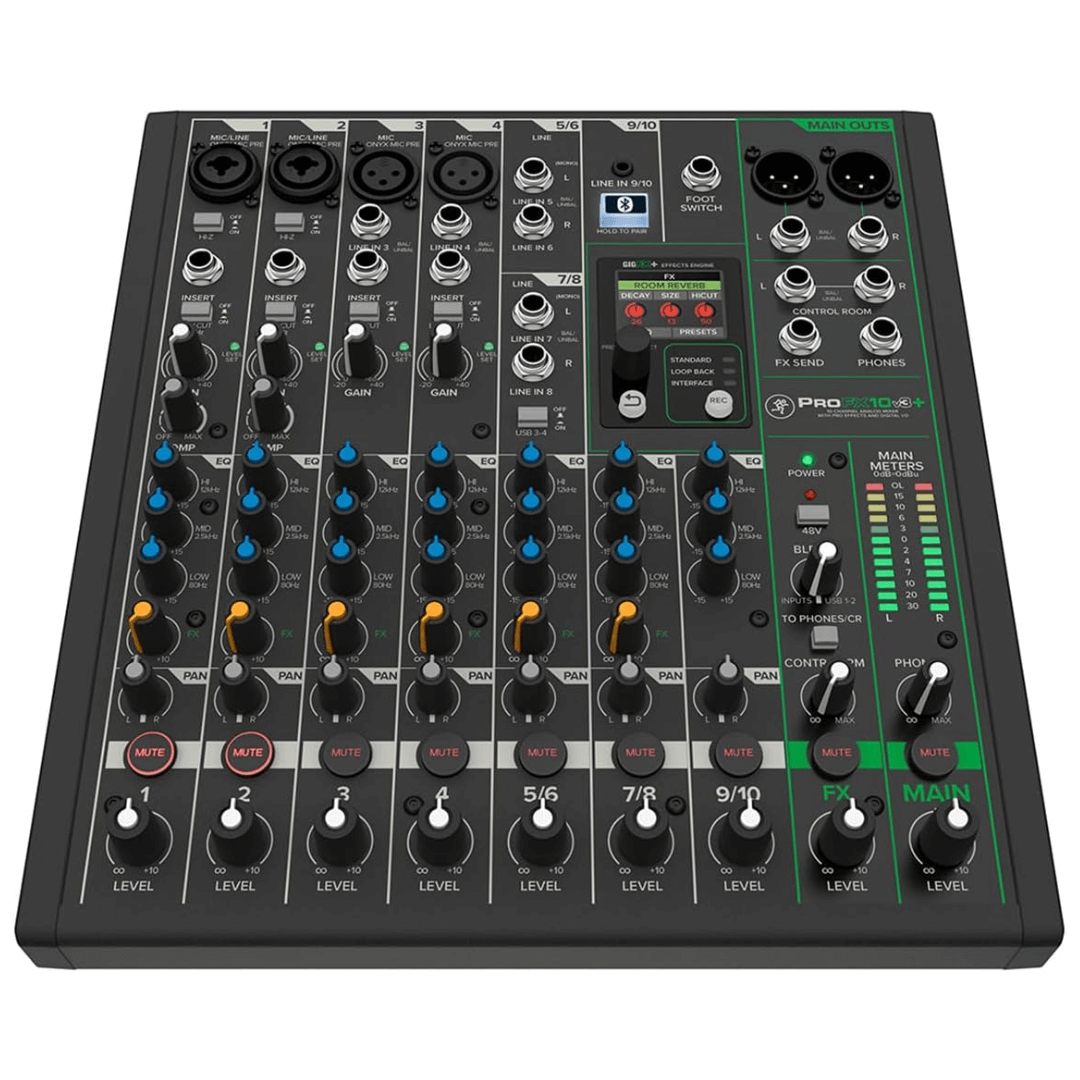 Mackie PROFX10v3+ | Consola Analógica de 10 Canales con USB-C + Bluetooth + FX GigFX™