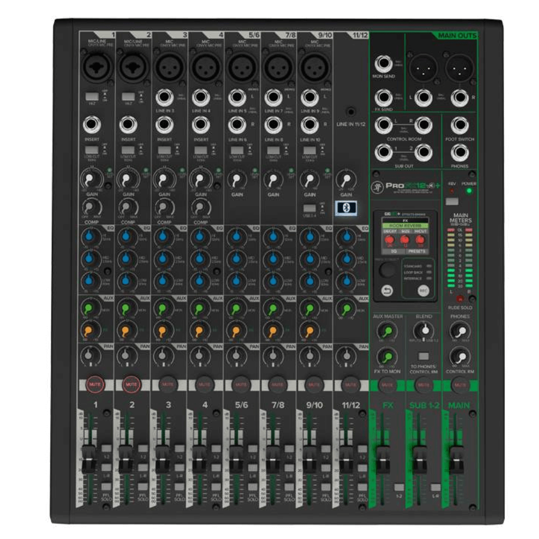 Mackie PROFX12v3+ | Consola Analógica de 12 Canales con USB-C + Bluetooth + FX GigFX+