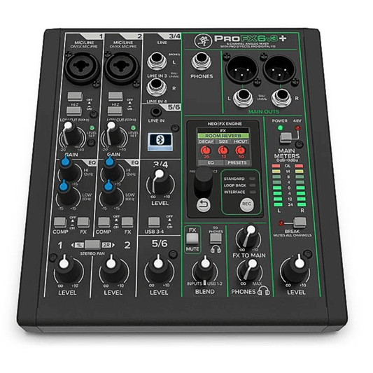 Mackie PROFX6v3+ BT | Consola Analógica de 6 Canales con USB + Bluetooth + FX GigFX™