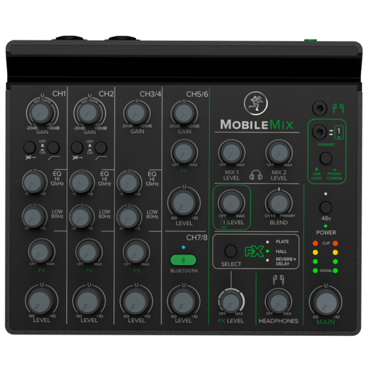 Mackie MobileMix 8 | Consola Portátil USB de 8 Canales con Bluetooth + FX