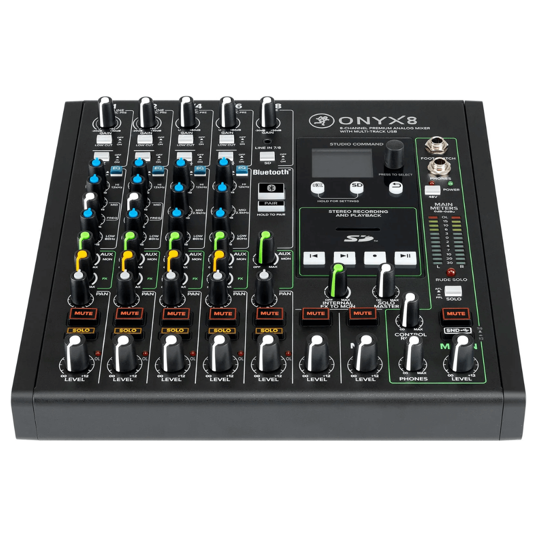 Mackie ONYX 8 | Consola Analógica Profesional 8×4 con USB, SD Recording y FX Dinámicos