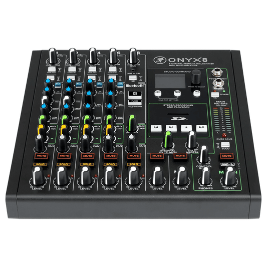 Mackie ONYX 8 | Consola Analógica Profesional 8×4 con USB, SD Recording y FX Dinámicos