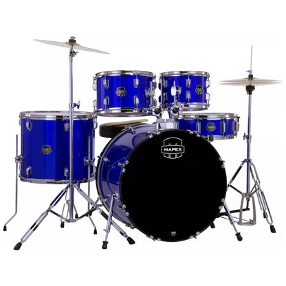 MAPEX CM5295FTCIB | Batería Acústica de 5 Piezas Serie Comet con Platillos y Hardware – Indigo Blue