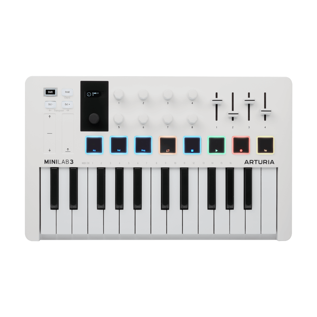 Arturia MINILAB 3 WHITE EDITION | Controlador MIDI Universal – 25 Teclas