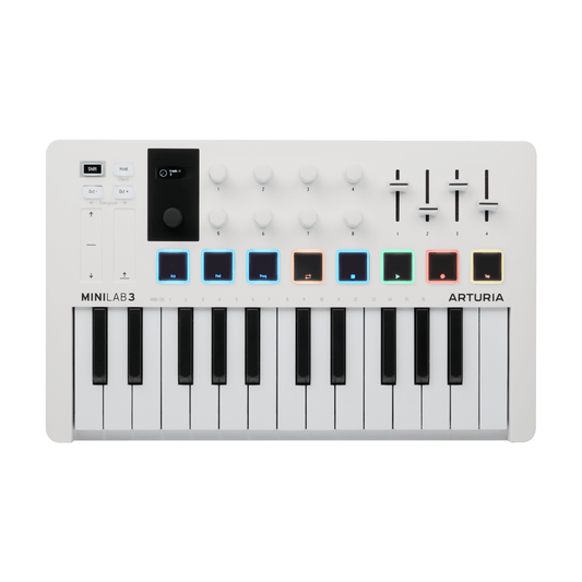 Arturia MINILAB 3 WHITE EDITION | Controlador MIDI Universal – 25 Teclas