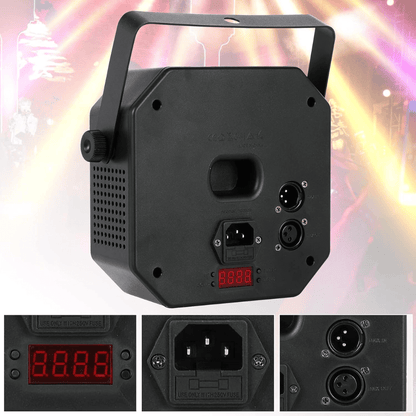 MIX 4EN1 Magic Ball + Estrobo + Láser Doble + 4 LED UV | Iluminación Profesional para DJ, Escenarios y Fiestas