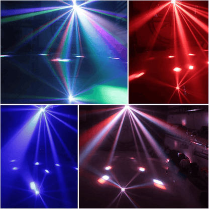 MIX Derby 3 en 1 LED + Estrobo + Láser | Efecto de Iluminación Profesional para DJ, Fiestas y Escenarios