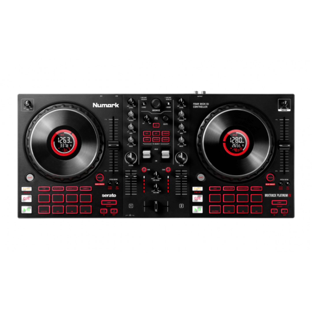 Numark MIXTRACK PLATINUM FX | Controlador DJ Profesional de 4 Decks con FX Pads