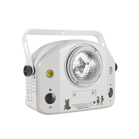 MIX White 4 EN 1 Magic Ball + Estrobo + Láser Doble + 2 LED RGB | Iluminación Profesional para DJ y Eventos