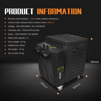 MOKA SFX H-D6000 | Máquina Profesional de Humo Bajo con Hielo Seco 6000W