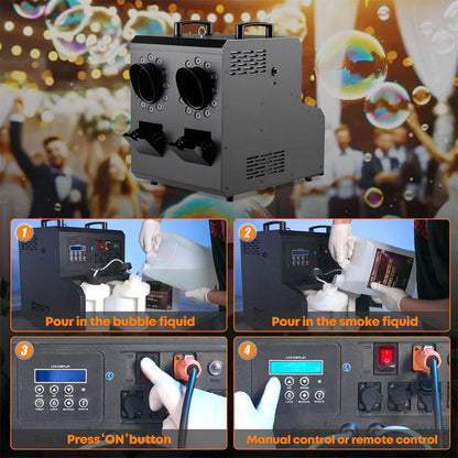 MOKA SFX MK-B13A | Máquina Profesional de Humo y Burbujas LED RGBW Impermeable de Doble Cabezal