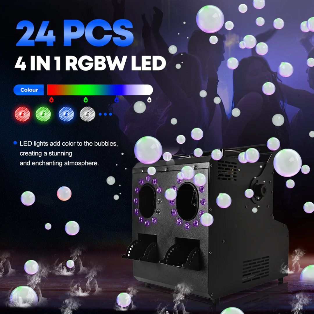MOKA SFX MK-B13 | Máquina Profesional de Burbujas y Humo LED RGBW de 2 Vías