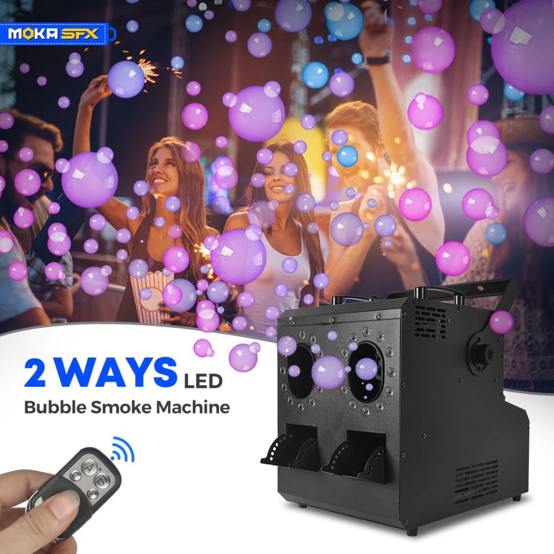 MOKA SFX MK-B13 | Máquina Profesional de Burbujas y Humo LED RGBW de 2 Vías