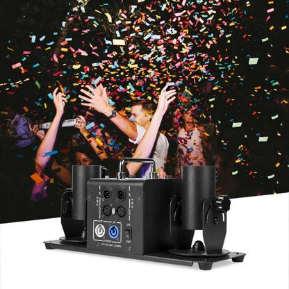 MOKA SFX MK-CN03A | Cañón Profesional de Confeti de 2 Cabezales con Batería Integrada