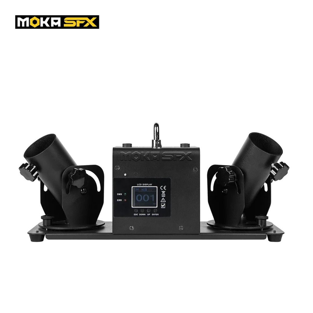MOKA SFX MK-CN03A | Cañón Profesional de Confeti de 2 Cabezales con Batería Integrada