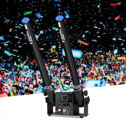 MOKA SFX MK-CN03 | Máquina Profesional de Cañones de Confeti Eléctricos de 2 Cabezales