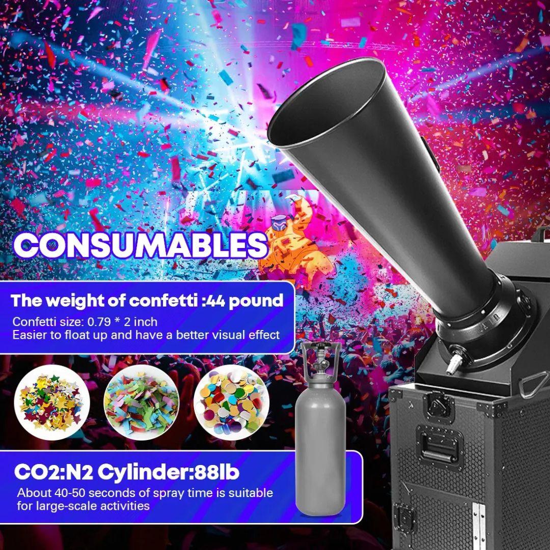MOKA SFX MK-CN05A | Máquina Profesional Lanzaconfeti CO₂ de Alto Alcance