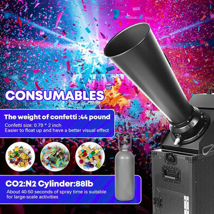 MOKA SFX MK-CN05A | Máquina Profesional Lanzaconfeti CO₂ de Alto Alcance