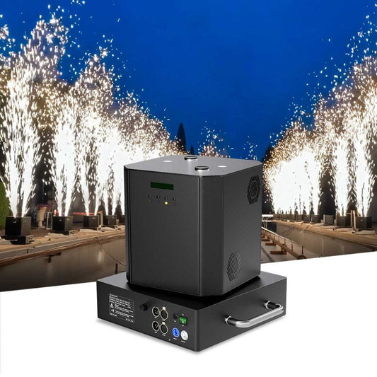 MOKA SFX MK-E18 | Máquina Profesional de Chispa Fría Doble Chorro Giratorio