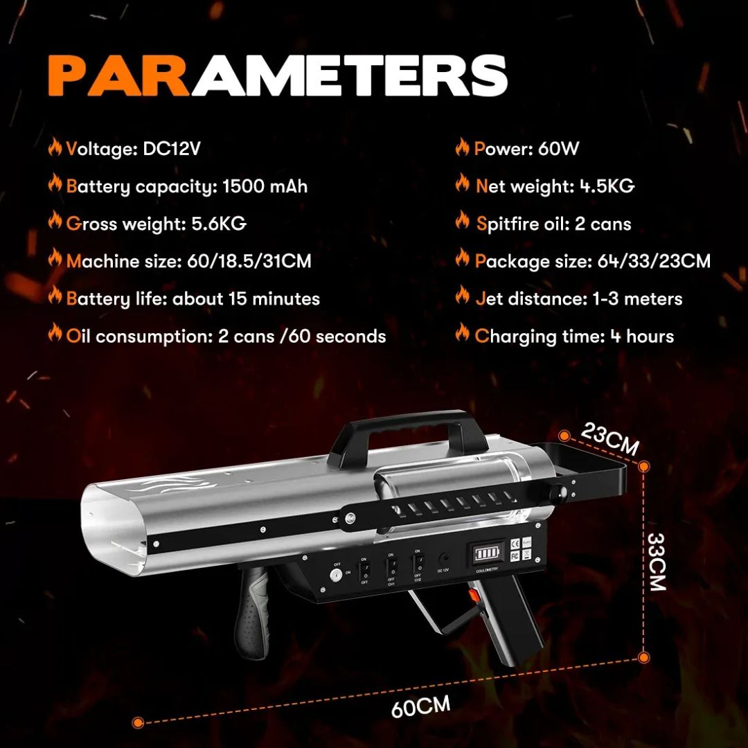 MOKA SFX MK-F100 | Pistola Profesional de Fuego para Eventos 1–3 Metros