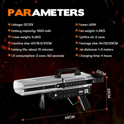 MOKA SFX MK-F100 | Pistola Profesional de Fuego para Eventos 1–3 Metros