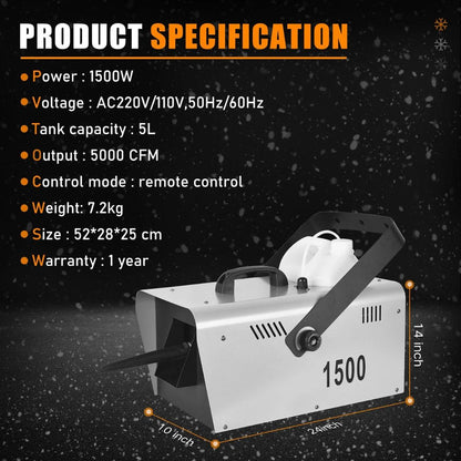 MOKA SFX MK-S02 | Máquina Profesional de Nieve de 1500W con Control