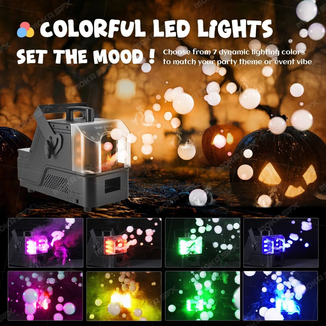MOKA SFX | Máquina Profesional de Humo y Burbujas 3 en 1 con LED RGB