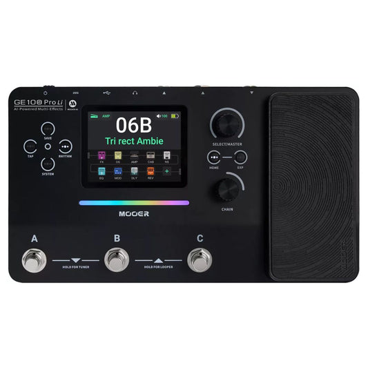 MOOER GE100 Pro Li | Pedalera Multiefectos para Guitarra con Batería Recargable
