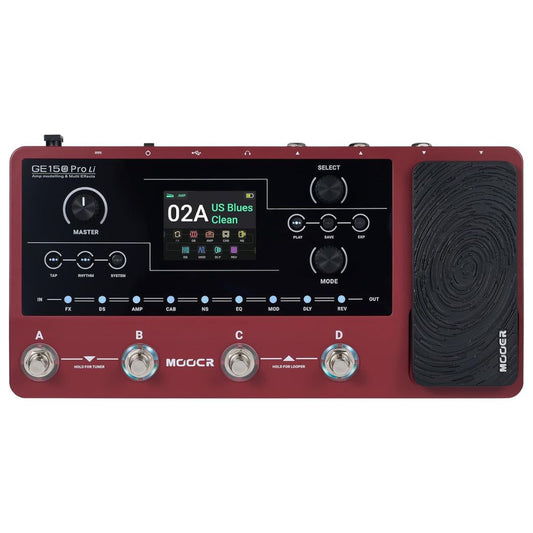 MOOER GE150 Pro Li | Pedalera Multiefectos para Guitarra con Batería Recargable