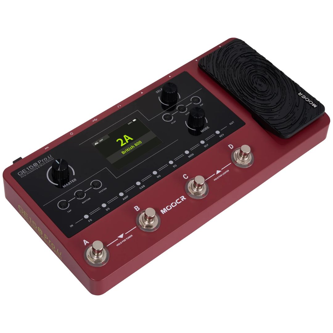 MOOER GE150 Pro Li | Pedalera Multiefectos para Guitarra con Batería Recargable