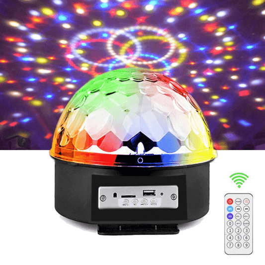 Magic Ball M-06 - Esfera LED Audiorítmica con Parlante Integrado, USB/SD y Control Remoto