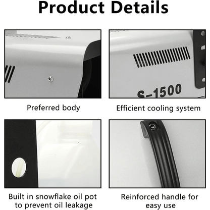 Máquina de Nieve 1500W SNOW | Generador de Copos Artificiales con Control Remoto para Eventos y Escenarios