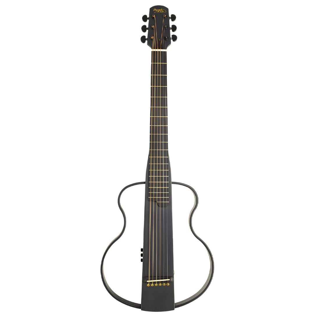 Mayer AS-301 BK | Guitarra Acústica Silenciosa de Viaje con Cuerdas Metálicas