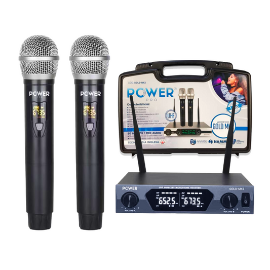 Micrófono Inalámbrico Dual 60m GOLD MK2 – POWER PRO
