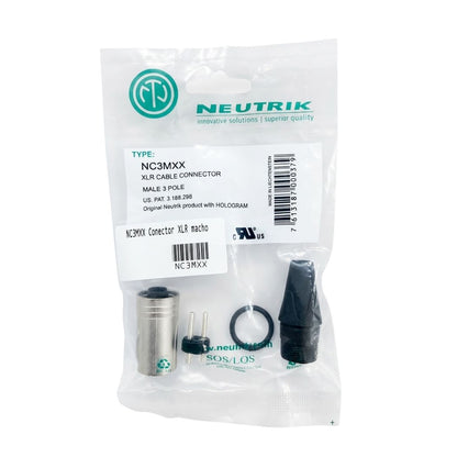 NC3MXX NEUTRIK  | Conector XLR Macho Profesional 3 Pines Audio Balanceado