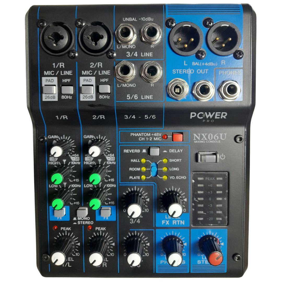 NX06U POWER PRO | Consola Análoga 6 Canales