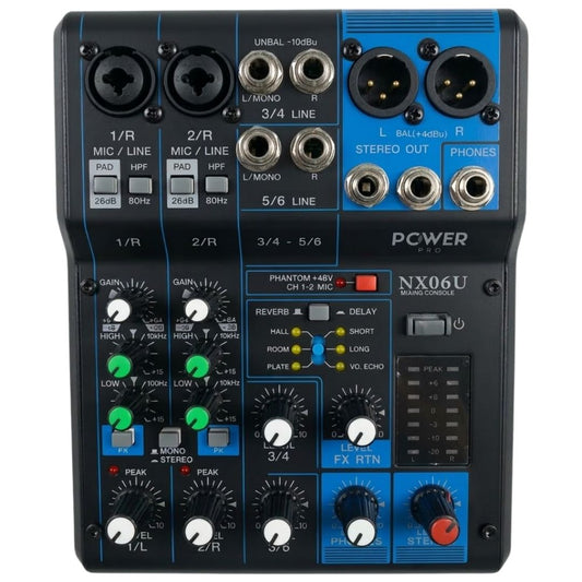 NX06U POWER PRO | Consola Análoga 6 Canales