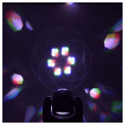 Ojo de Abeja 6 LED + Láser  - Cabezal Móvil Profesional RGBW con Efecto Combinado