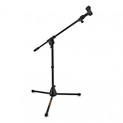 HERCULES MS540B | Soporte de Micrófono de Perfil Bajo con Brazo Telescópico Quick-N-EZ