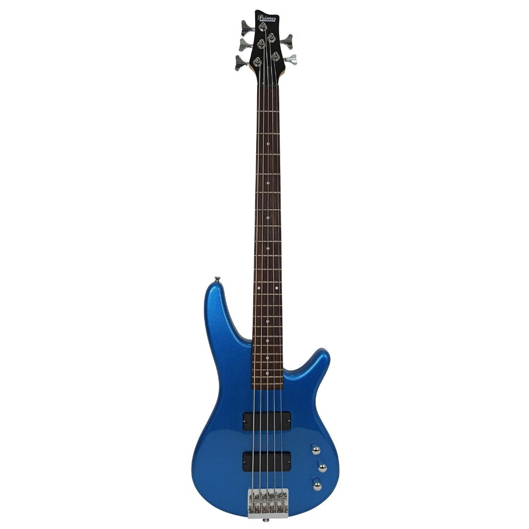 PRIMER PMB-5 | Bajo Eléctrico Modern Bass 5 Cuerdas Rosewood Metallic Blue MBL