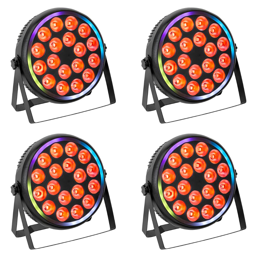 POWER PRO SM | 4 Tachos LED RGBW 18×10W + Aro LED
